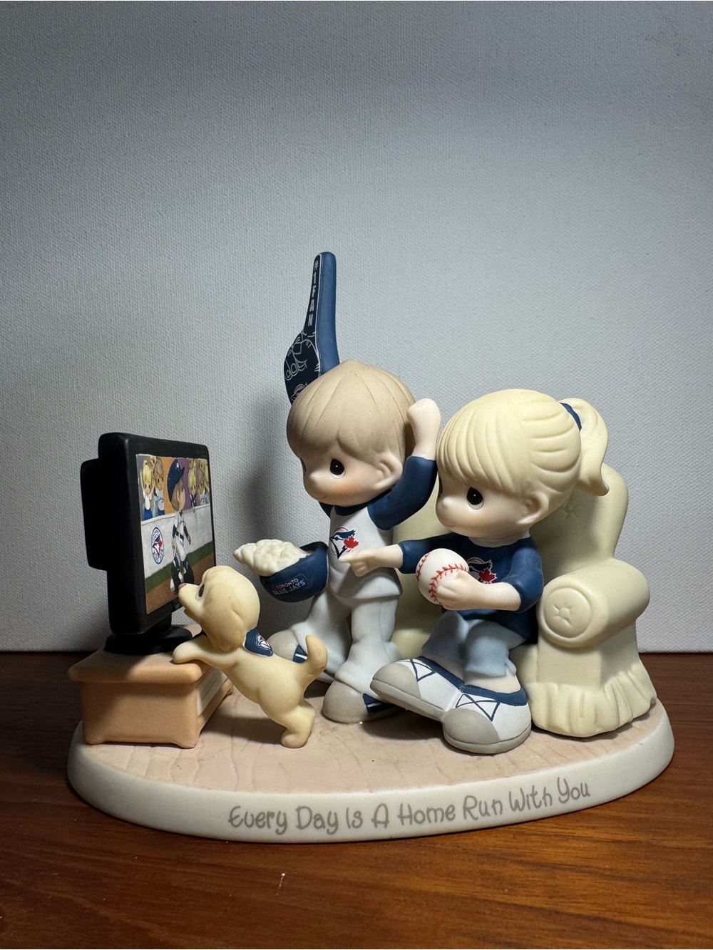 Precious Moments Blue Jays & Cream Baseball TV Figurine